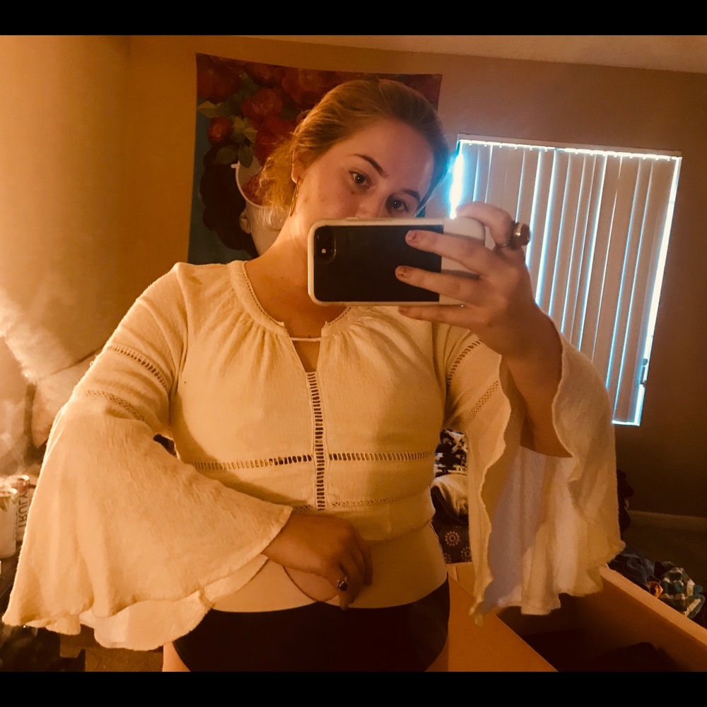 Free People Bell Bottom Sleeve  Crop Top